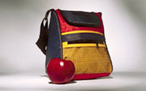 backpack and apple